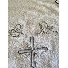 Крыжма полотенце для крещения махровая 100*100 серебро
